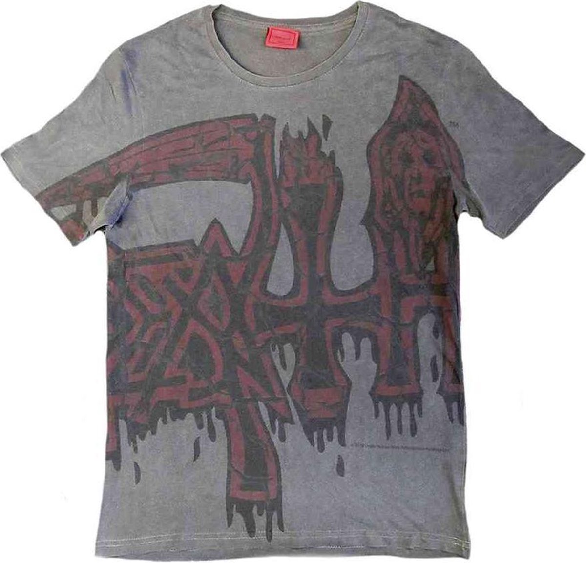 Death Heren Tshirt -XL- Large Logo Red Grijs