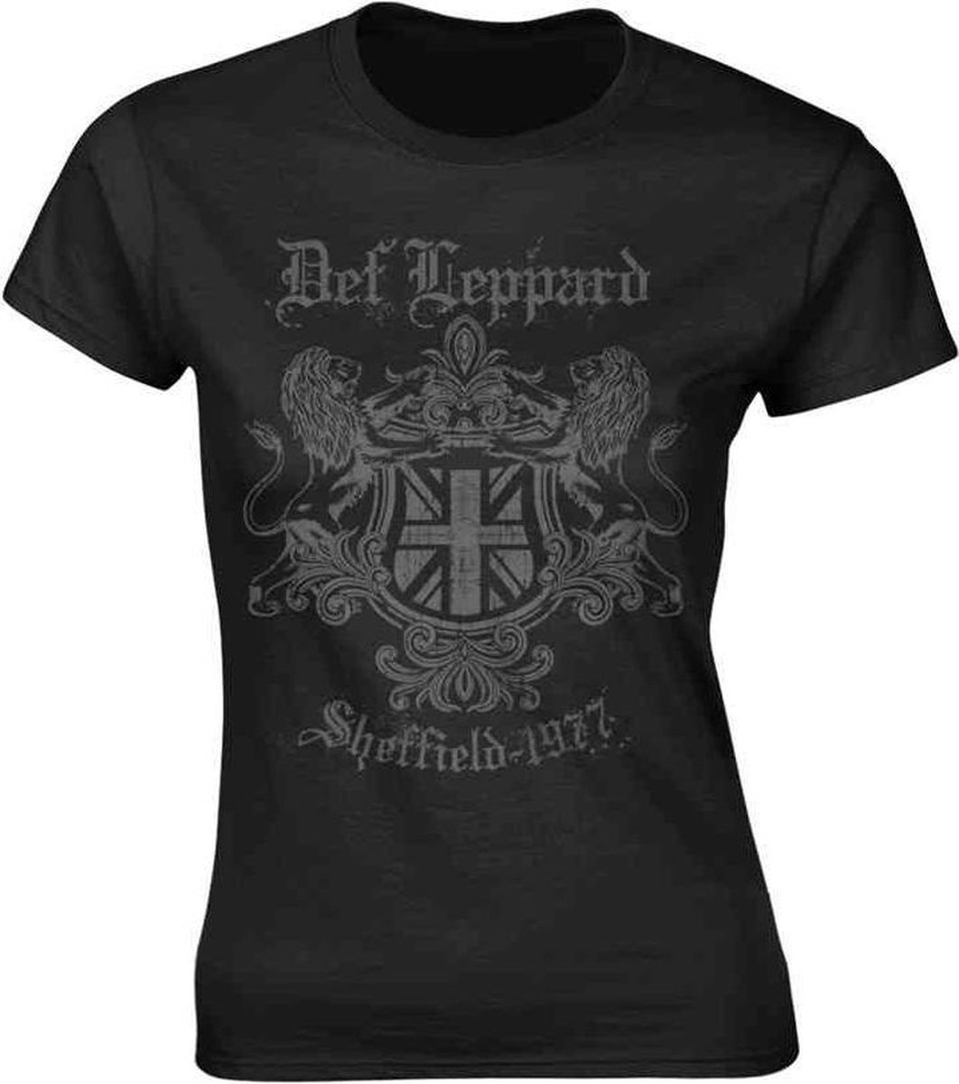 Def Leppard Dames Tshirt -L- Sheffield 1977 Zwart