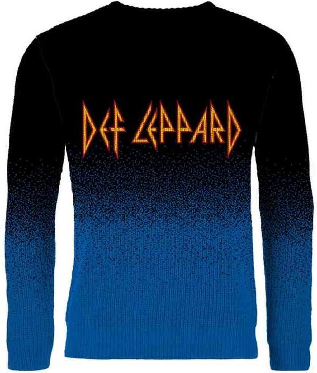 Def Leppard Gebreide trui -L- Logo Zwart/Blauw