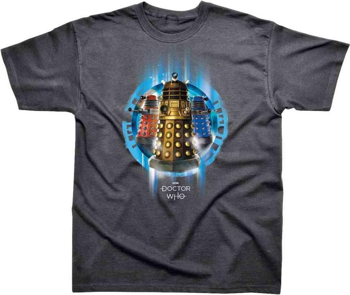 Doctor Who Heren Tshirt -XL- Gold Dalek Grijs