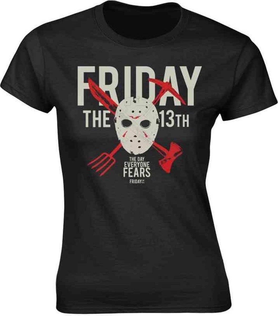 Friday The 13th Dames Tshirt -M- Day Of Fear Zwart