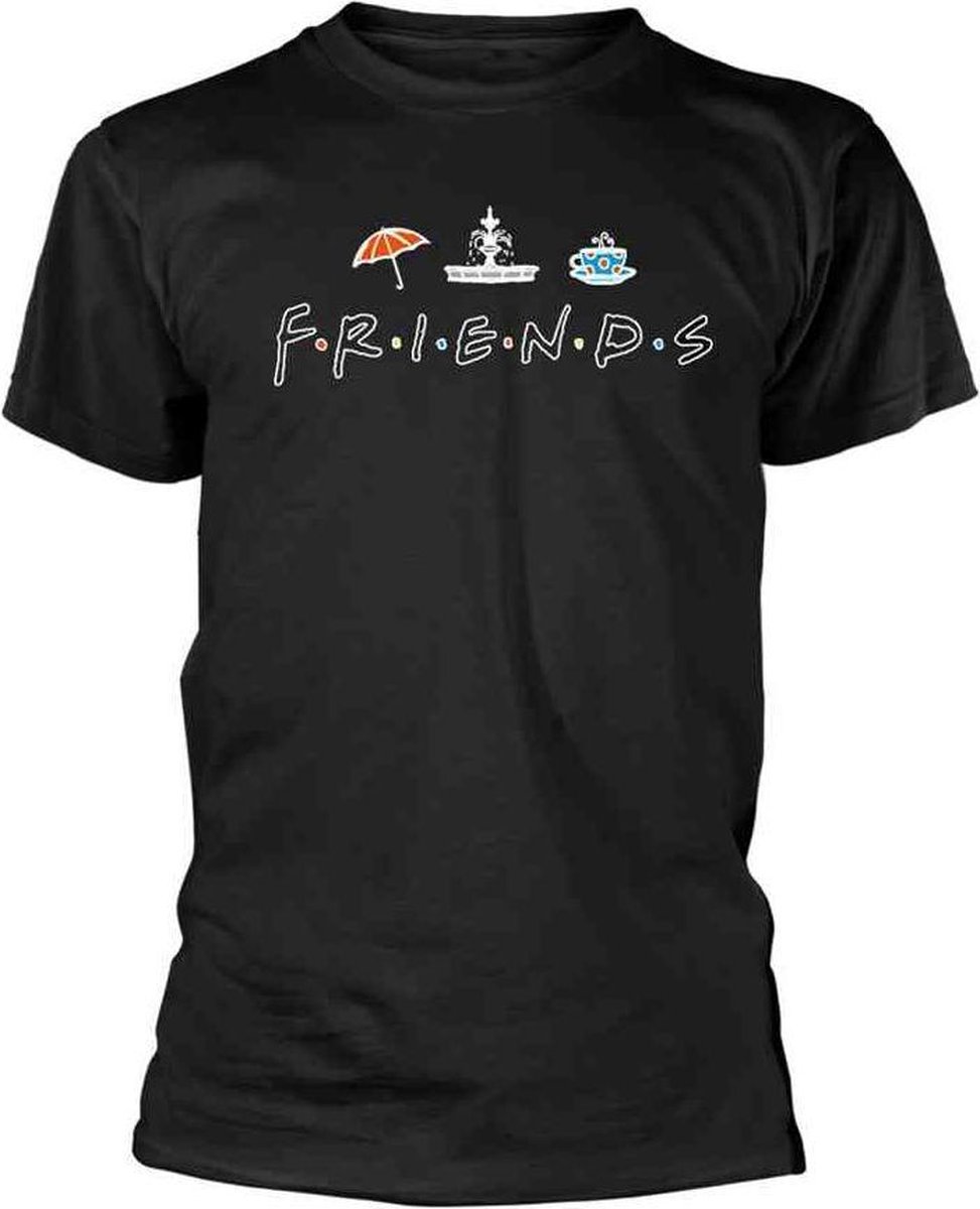 Friends Heren Tshirt -M- Icons Zwart