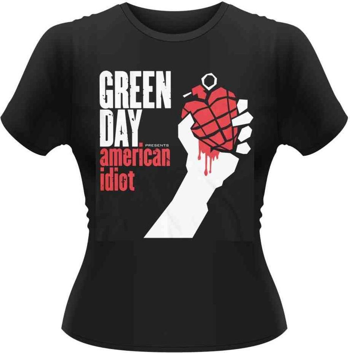 Green Day Dames Tshirt -XL- American Idiot Zwart