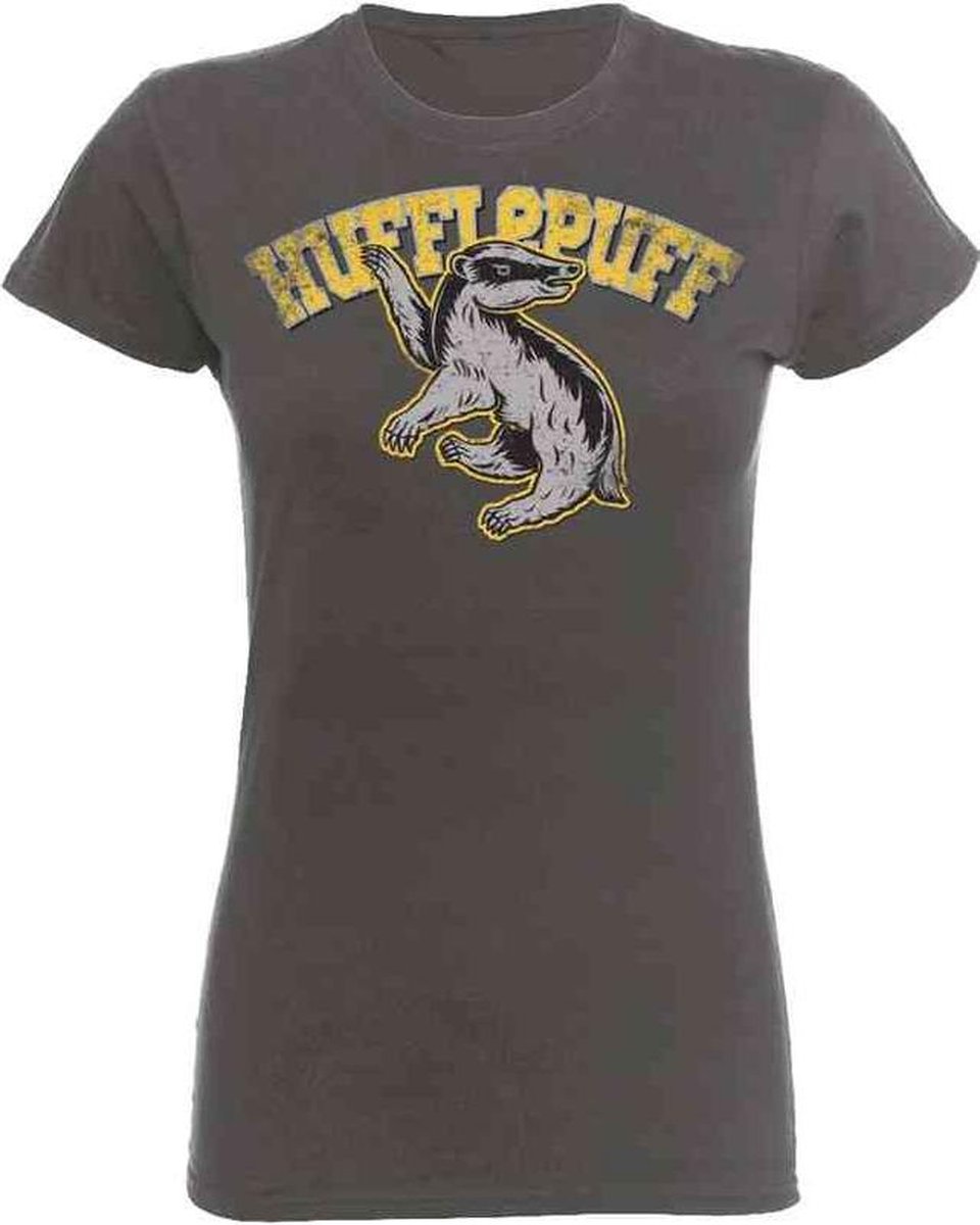 Harry Potter Dames Tshirt -L- Hufflepuff Sport Grijs