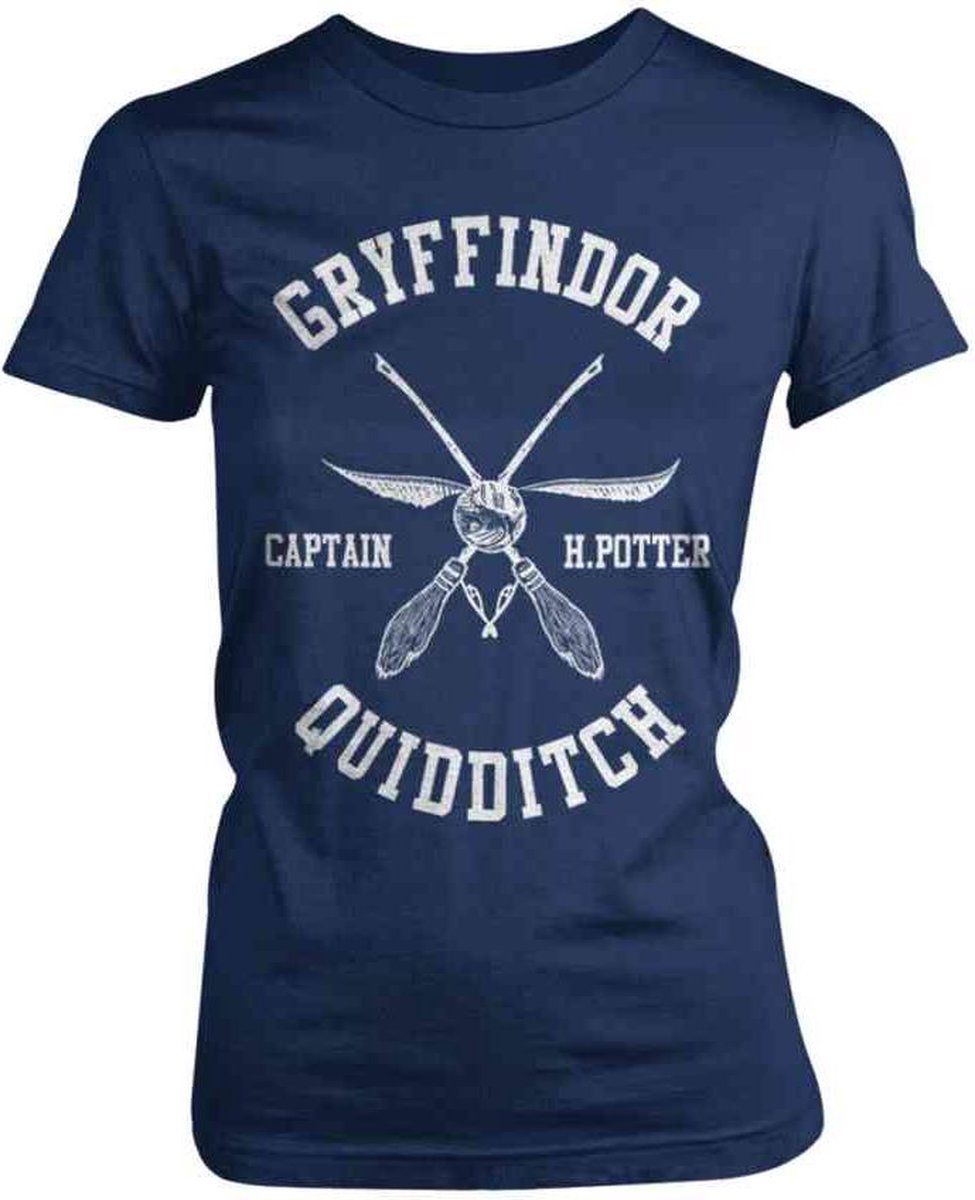 Harry Potter Dames Tshirt -M- Captain H Potter Blauw