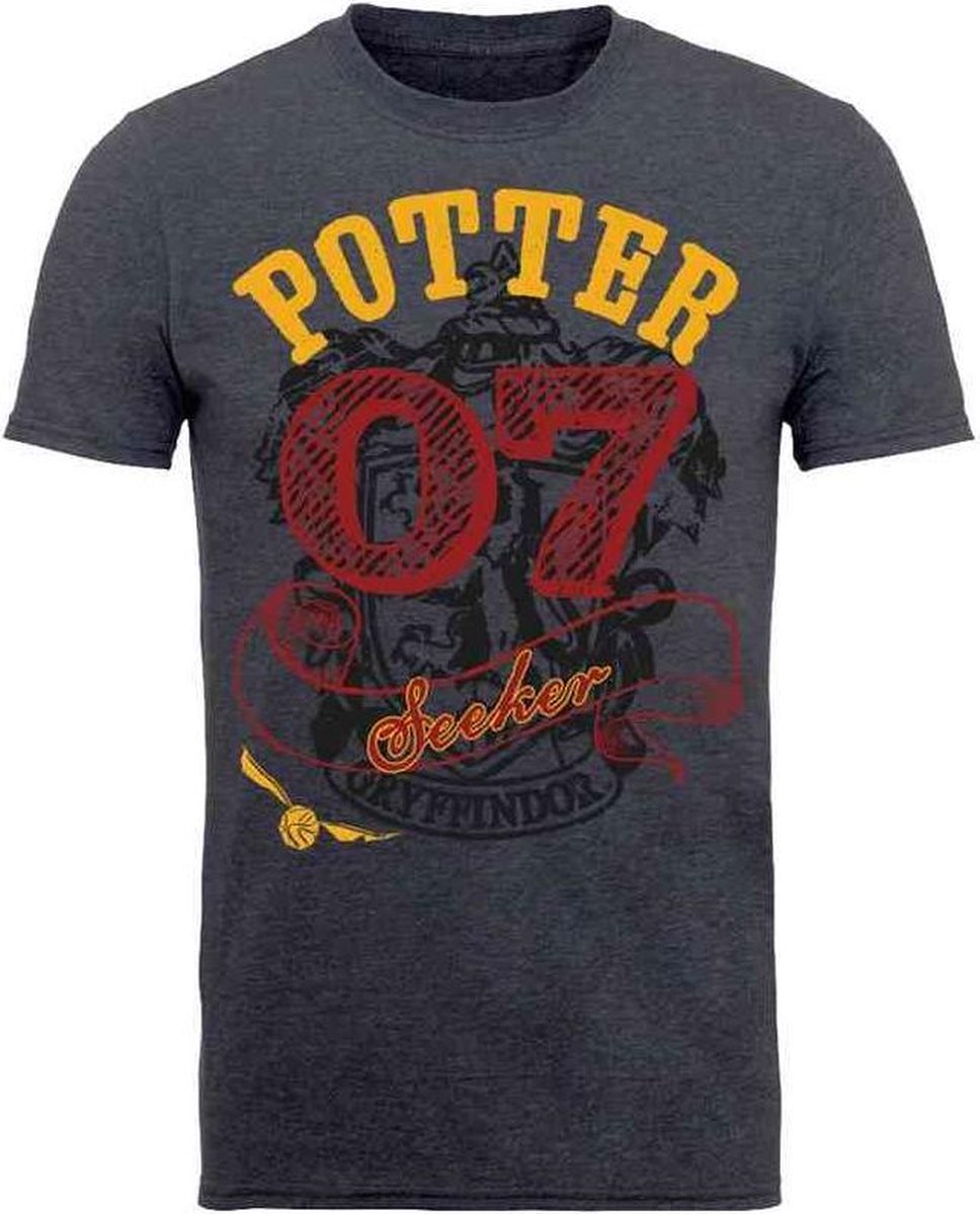 Harry Potter Heren Tshirt -L- Potter Seeker Grijs