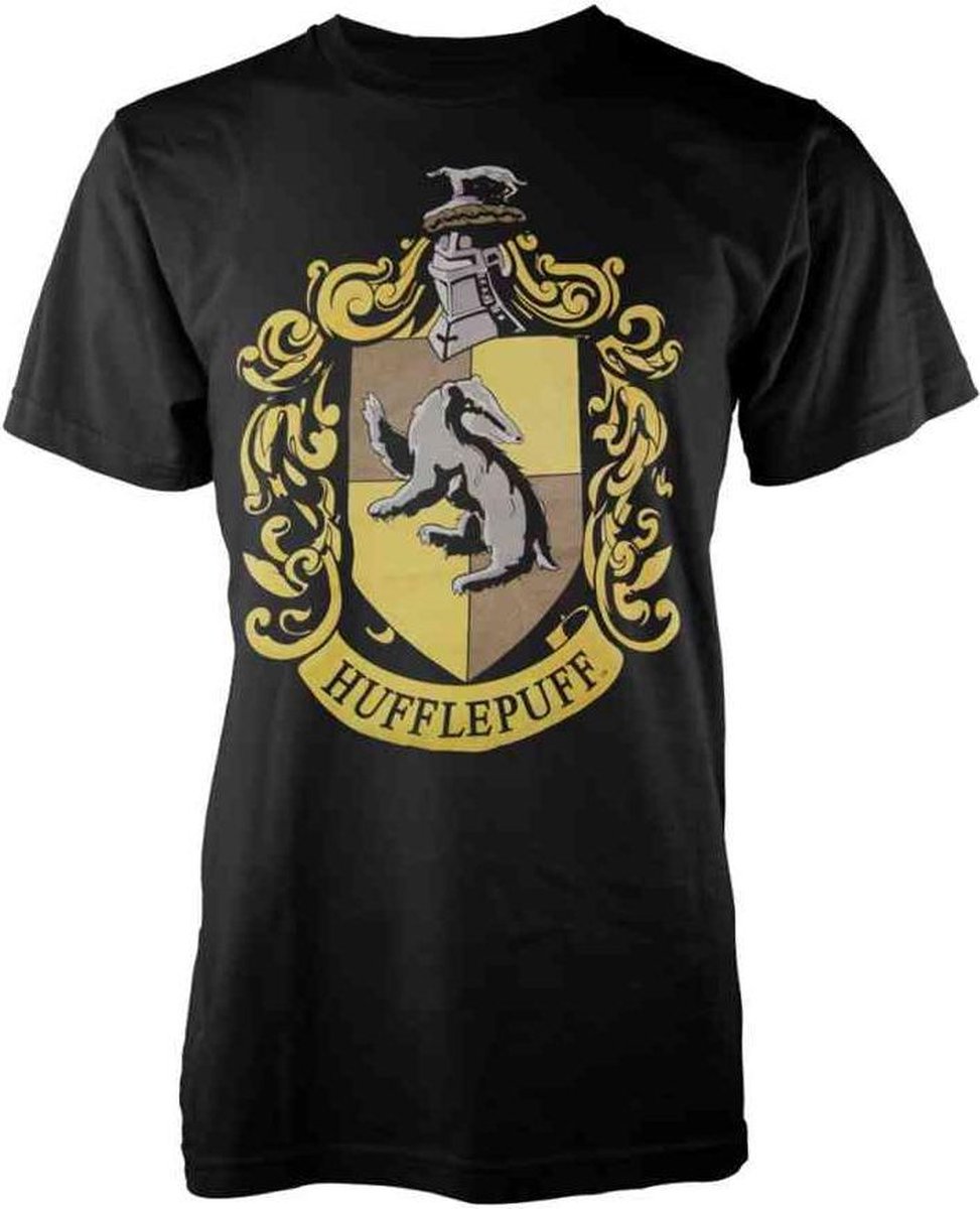 Harry Potter Heren Tshirt -XL- Hufflepuff Zwart