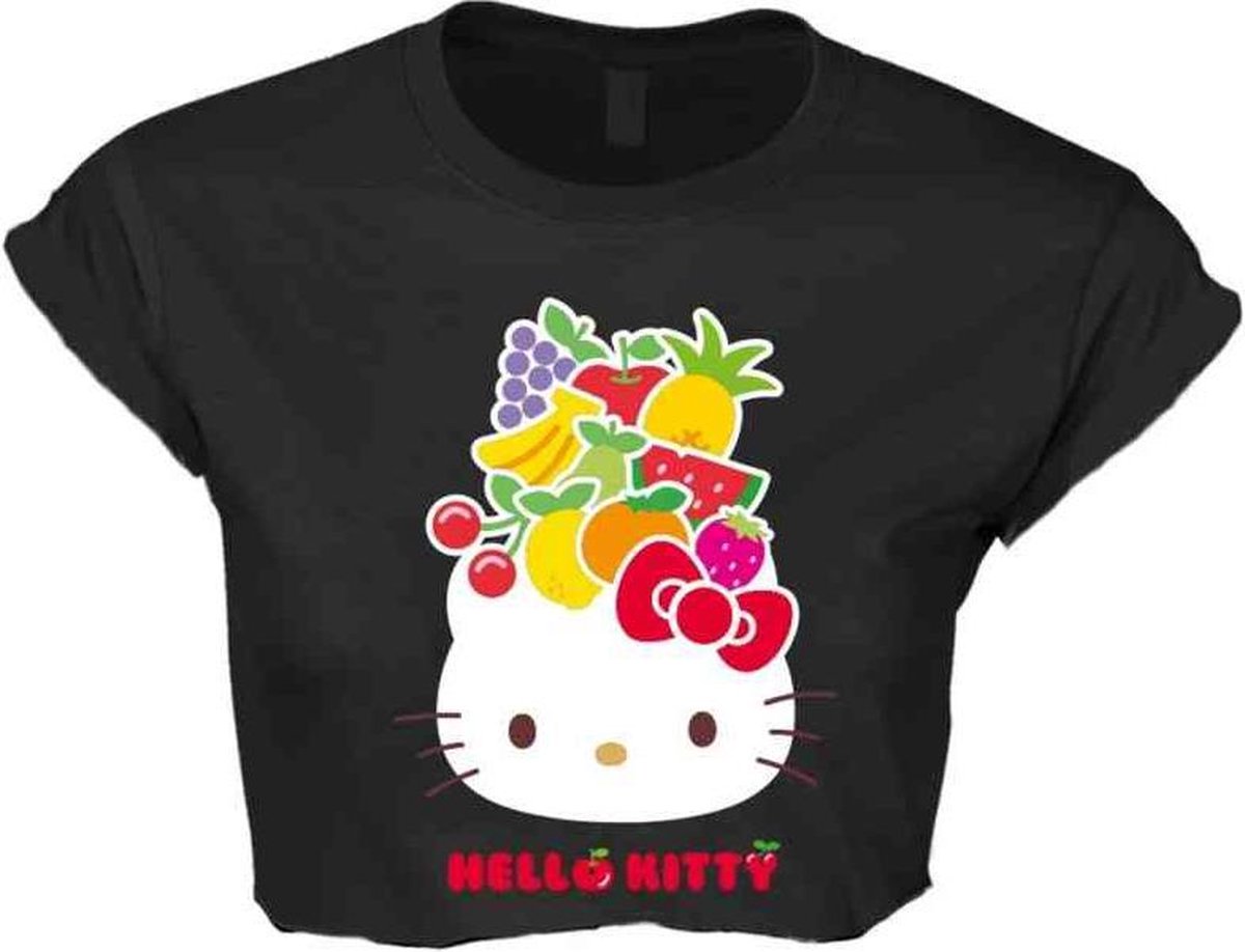 Hello Kitty Crop top -M- Fruit Zwart