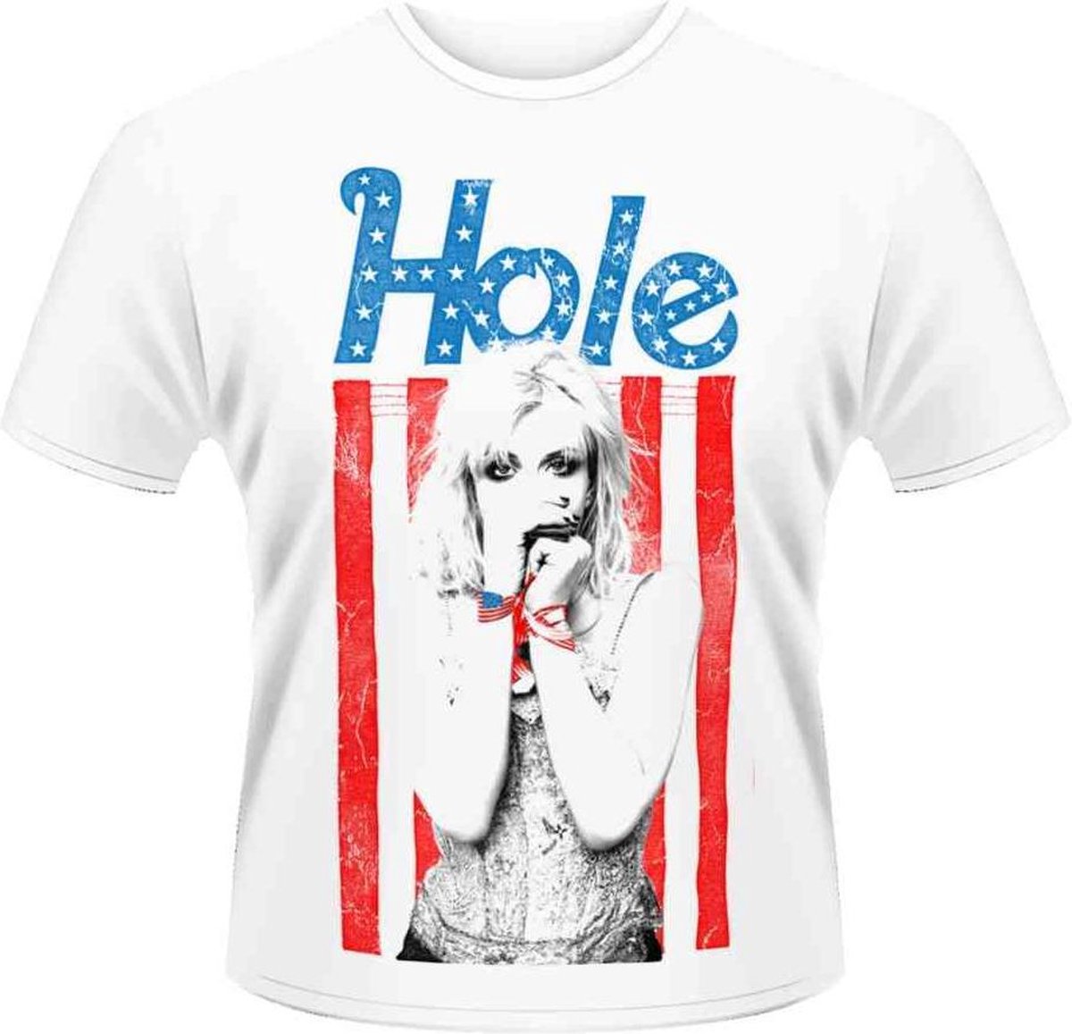 Hole Heren Tshirt -XXL- Flag Photo Wit