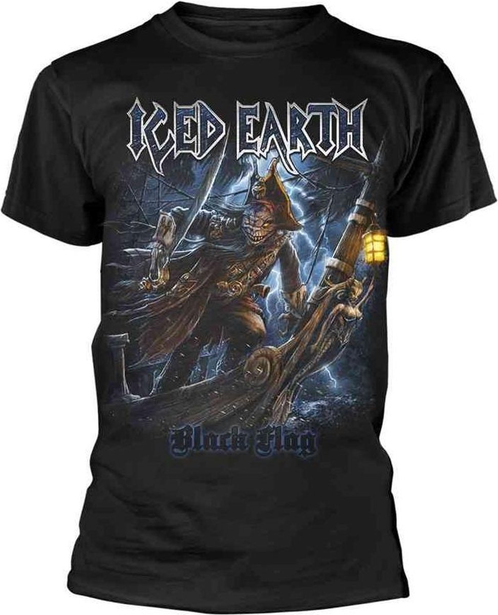 Iced Earth Heren Tshirt -M- Black Flag Zwart