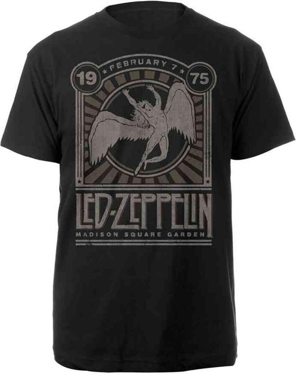 Led Zeppelin Heren Tshirt -XL- Madison Square Garden 1975 Zwart