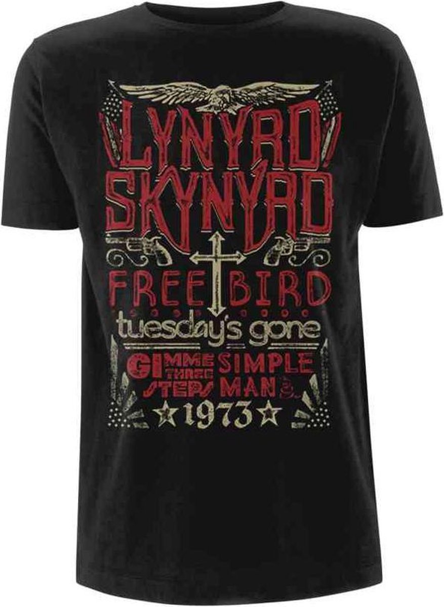 Lynyrd Skynyrd Heren Tshirt -L- Freebird 1973 Hits Zwart