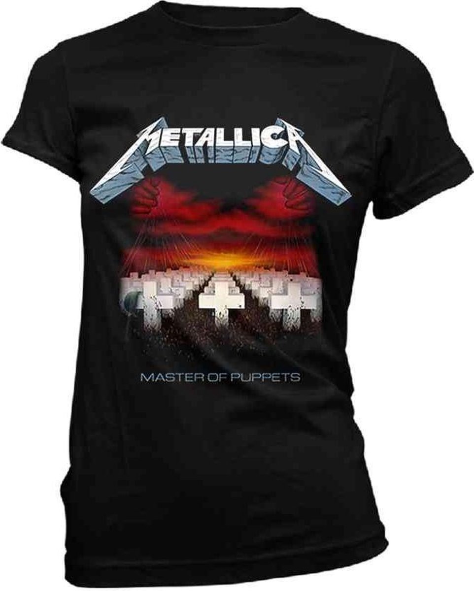 Metallica Dames Tshirt -XL- Master Of Puppets Tracks Zwart