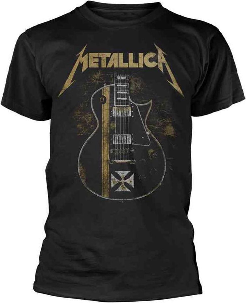 Metallica Heren Tshirt -L- Hetfield Iron Cross Zwart