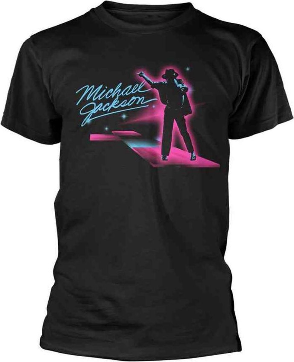 Michael Jackson Heren Tshirt -M- Neon Zwart