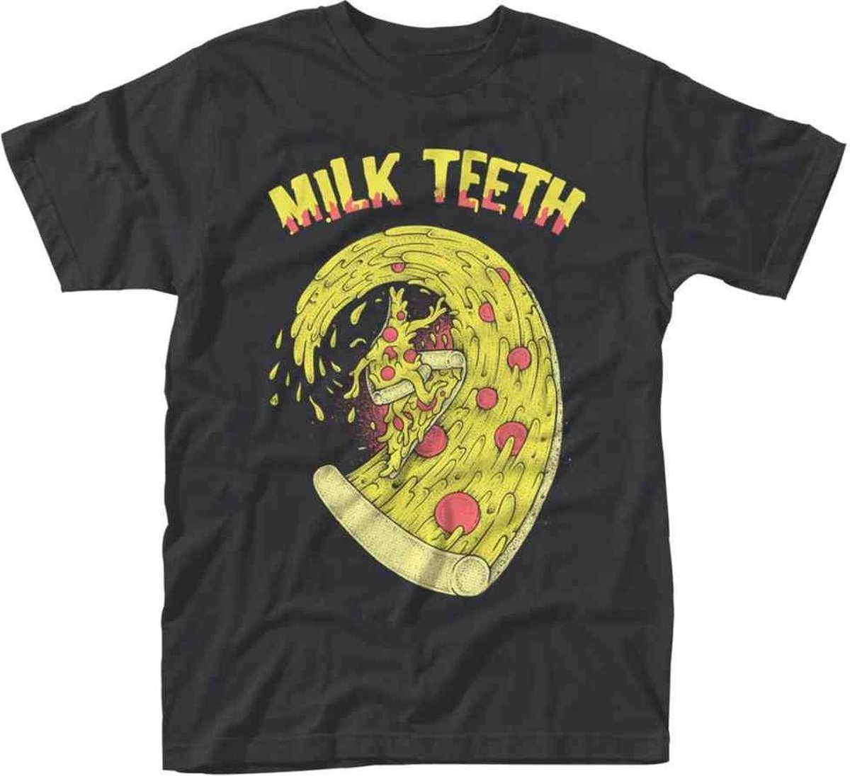 Milk Teeth Heren Tshirt -M- Pizza Wave Zwart