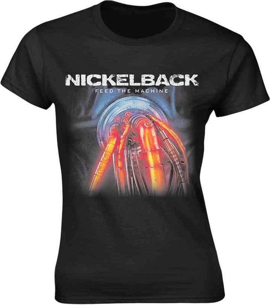 Nickelback Dames Tshirt -M- Feed The Machine Zwart