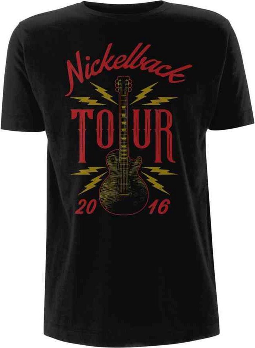 Nickelback Heren Tshirt -XL- Guitar Tour 2016 Zwart