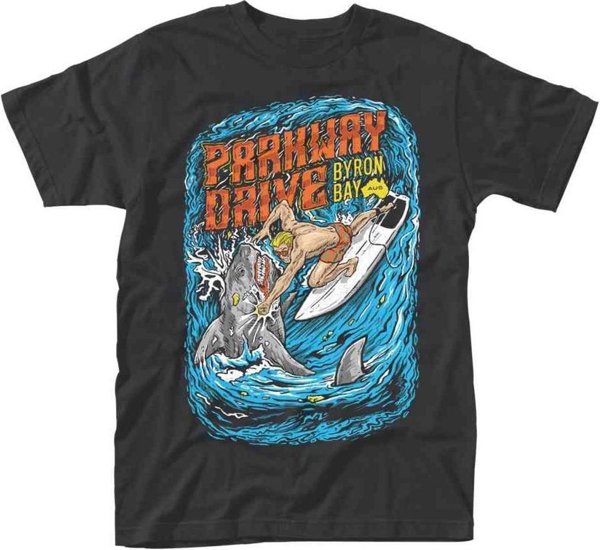 Parkway Drive Heren Tshirt -S- Shark Punch Zwart