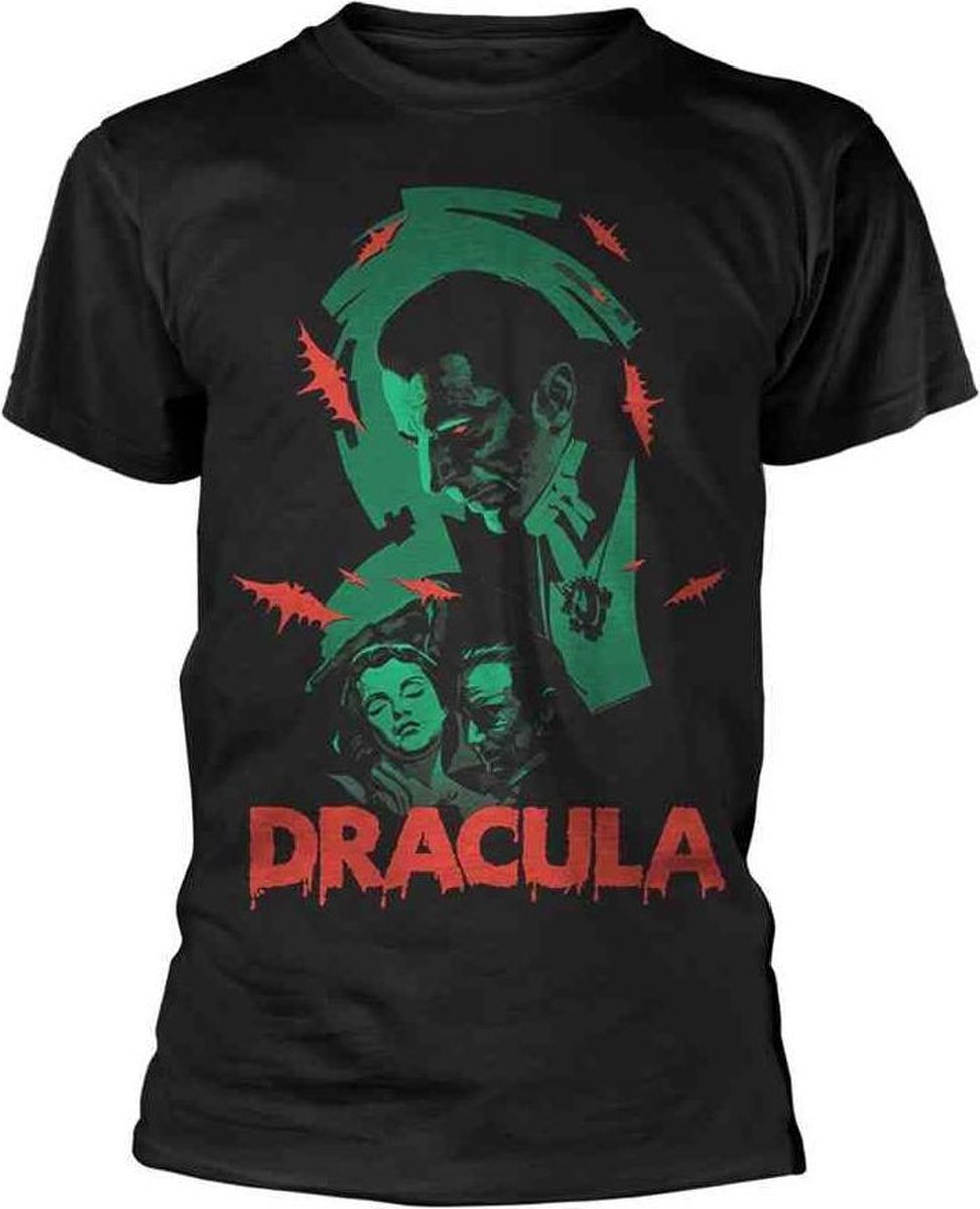 Plan 9 Dracula Unisex Tshirt -L- DRACULA LUNA Zwart