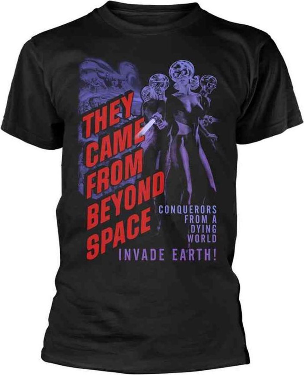 Plan 9 They Came From Beyond Space Unisex Tshirt -M- THEY CAME FROM BEYOND SPACE (BLACK) Zwart