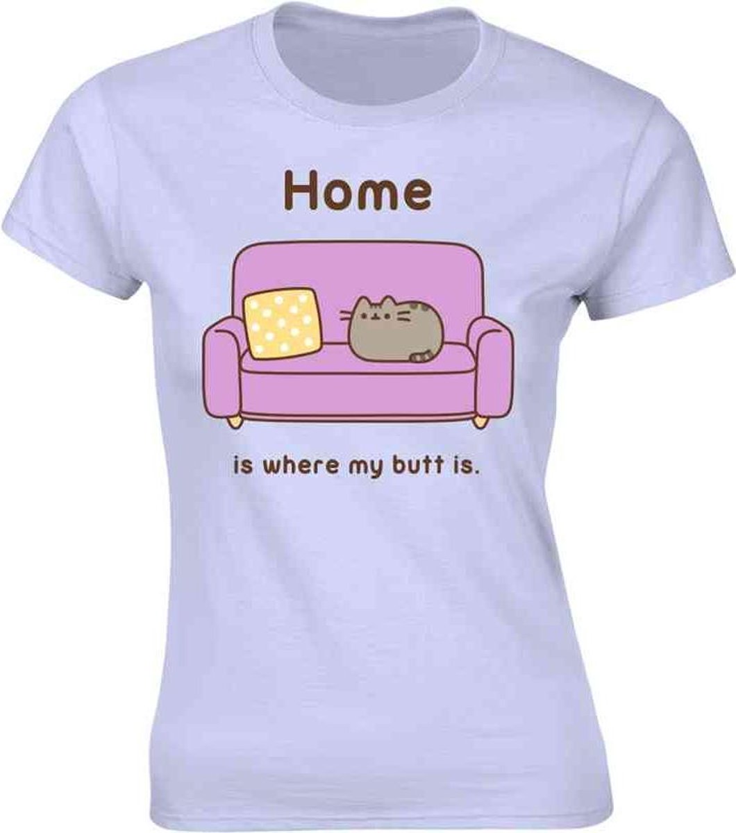 Pusheen Dames Tshirt -L- Home Paars