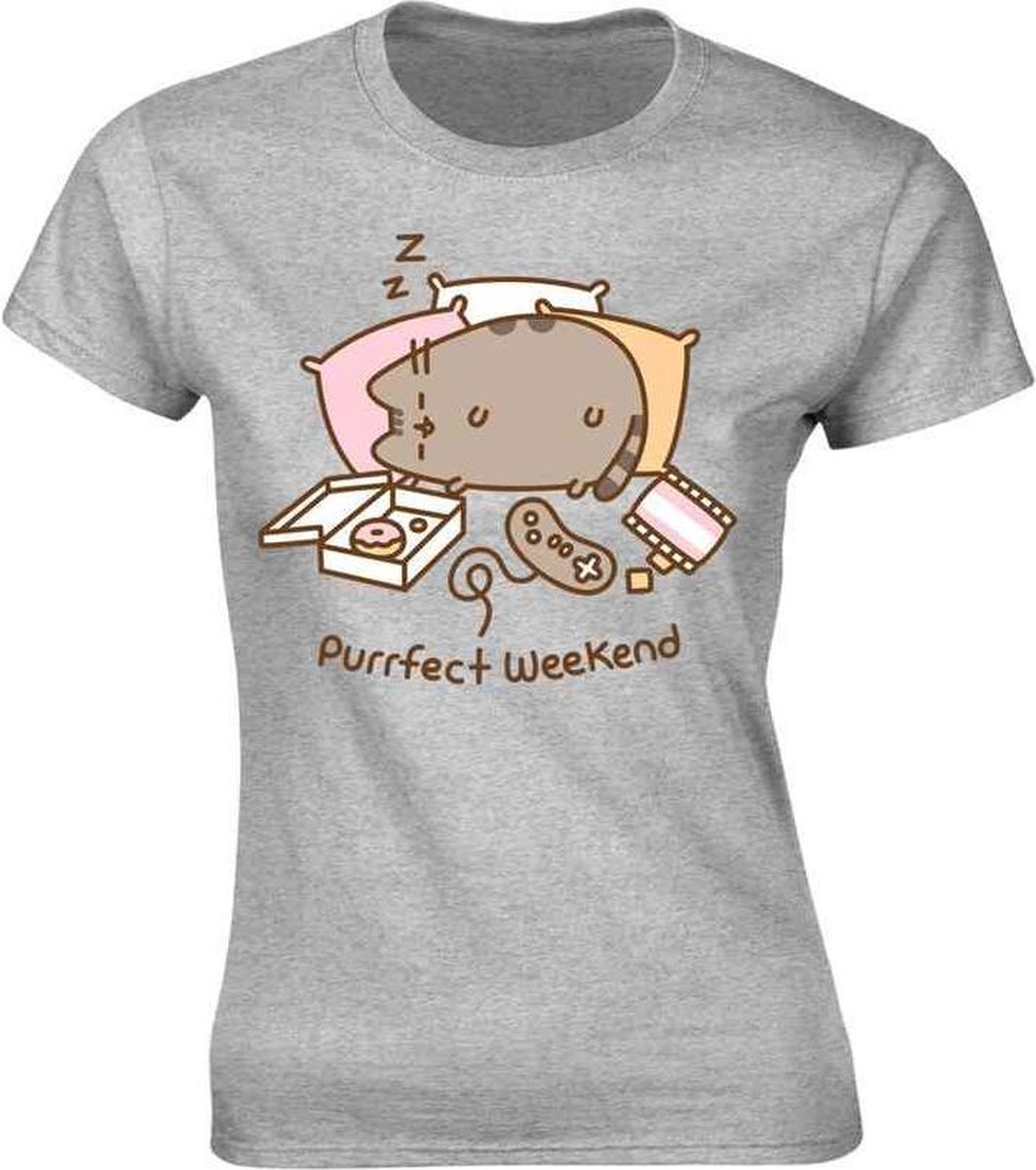 Pusheen Dames Tshirt -XXL- Purrfect Weekend Grijs