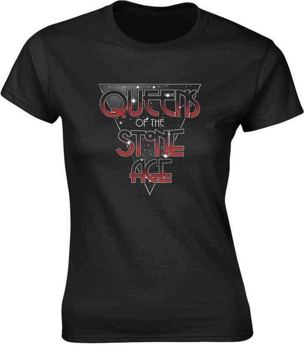 Queens Of The Stone Age Dames Tshirt -S- Retro Space Zwart