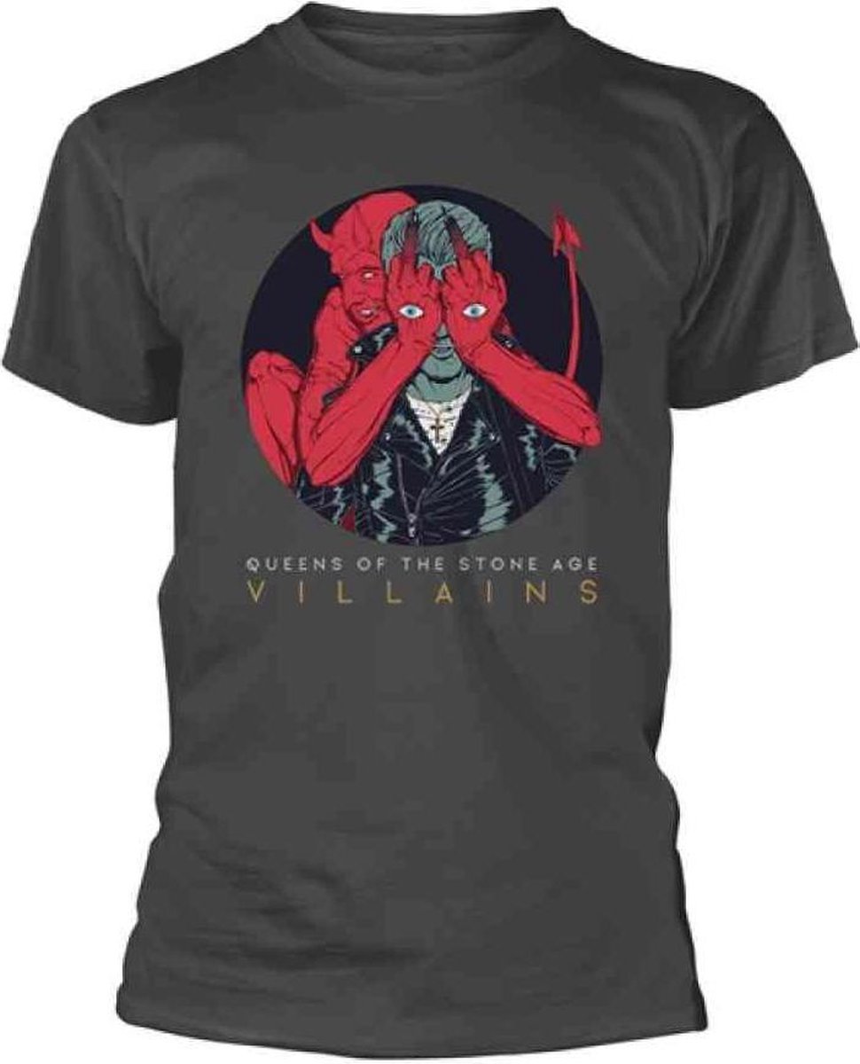 Queens Of The Stone Age Heren Tshirt -L- Villains Album Grijs