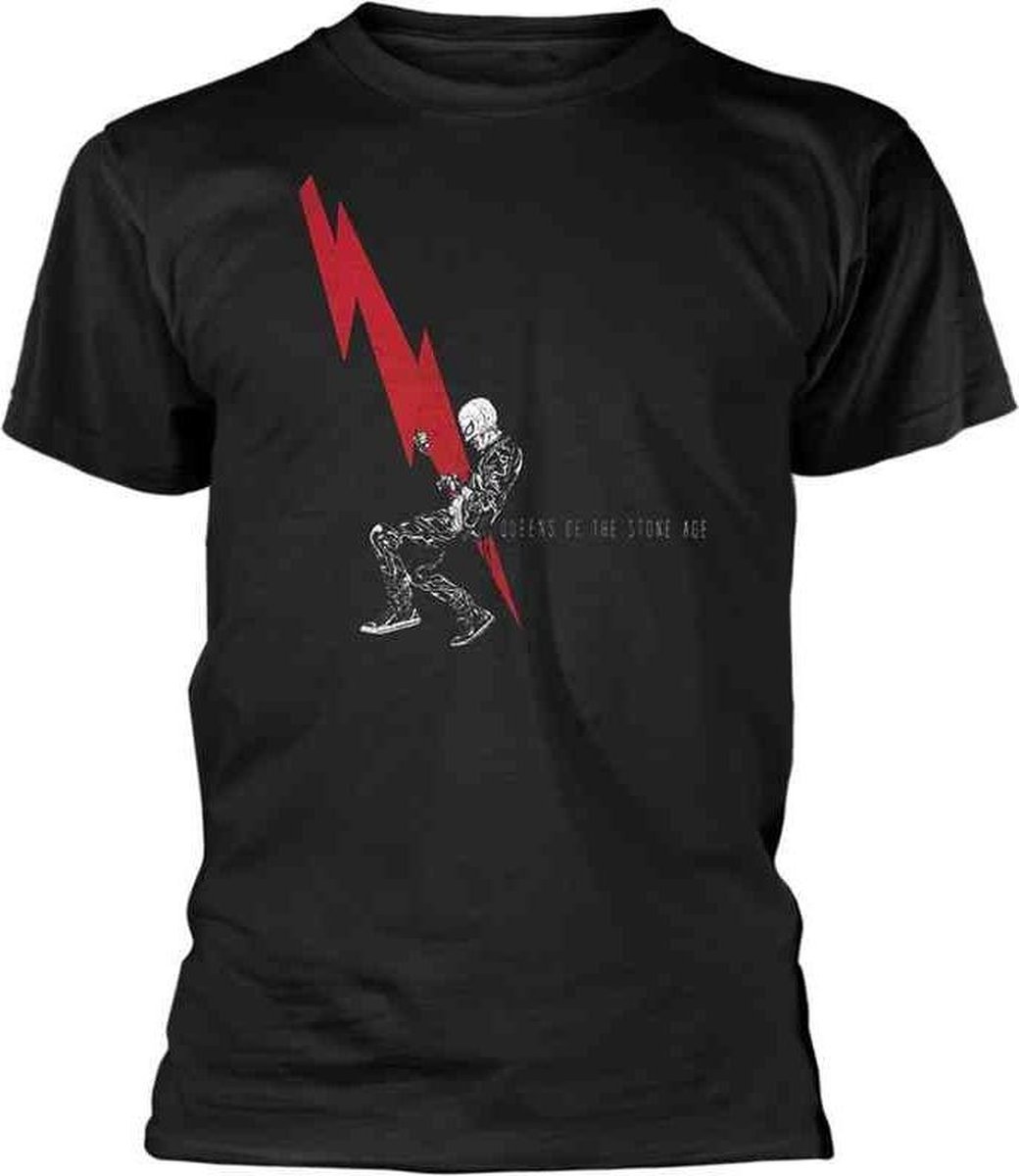 Queens Of The Stone Age Heren Tshirt -M- Lightning Dude Zwart