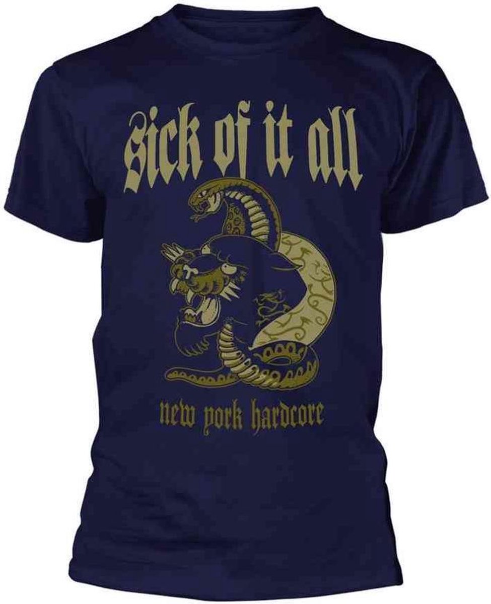 Sick Of It All Heren Tshirt -XXL- Panther Blauw