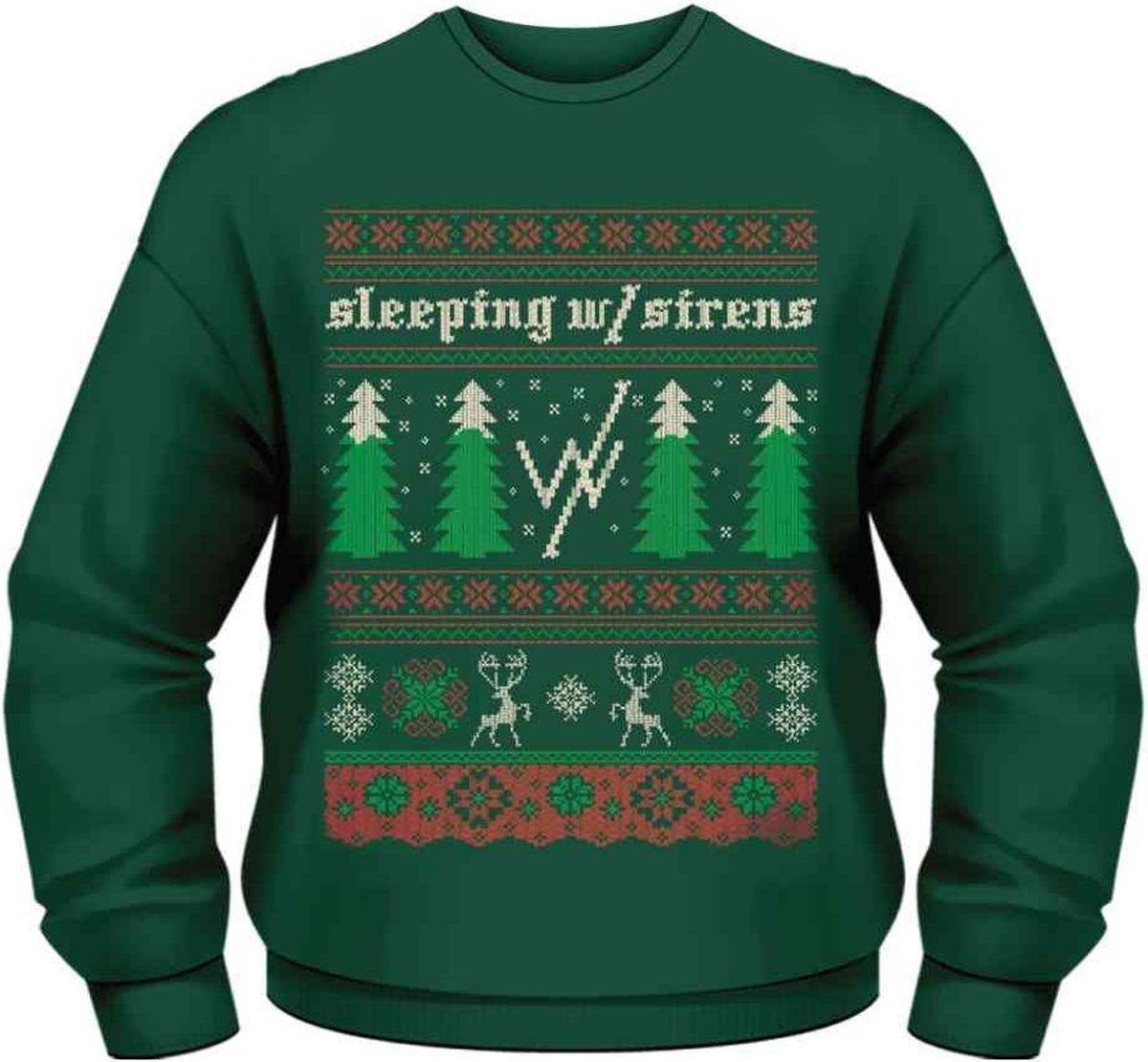 Sleeping With Sirens Sweater/trui -L- Christmas Trees Groen