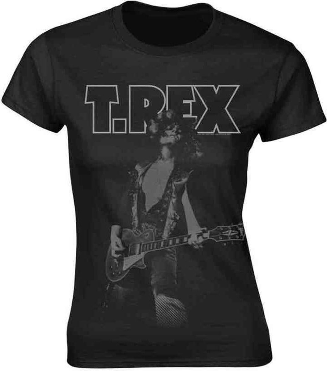 T. Rex Dames Tshirt -M- Marc Glam Zwart