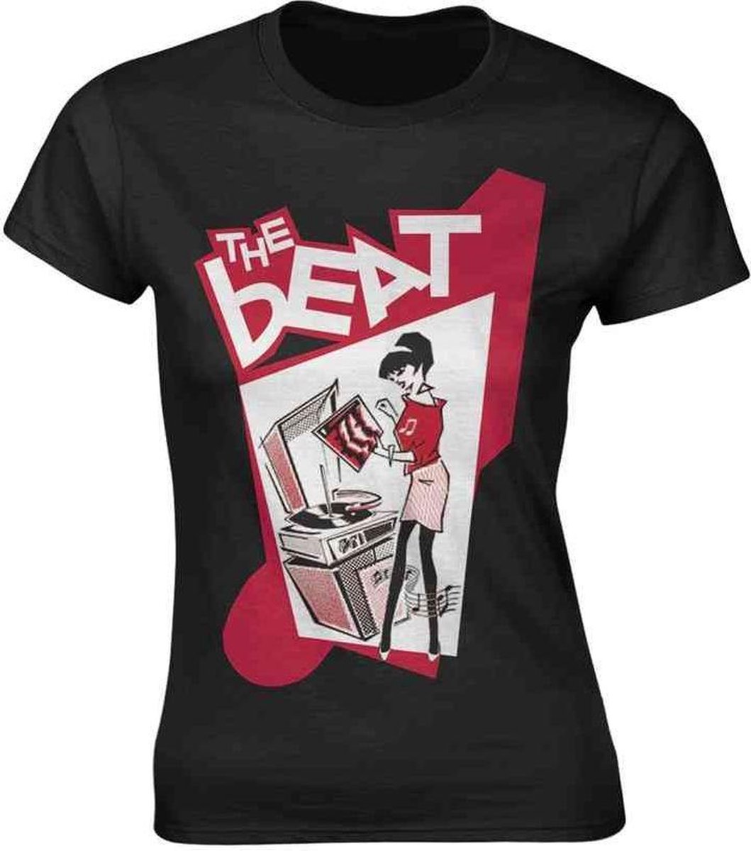 The Beat Dames Tshirt -XL- Record Player Girl Zwart