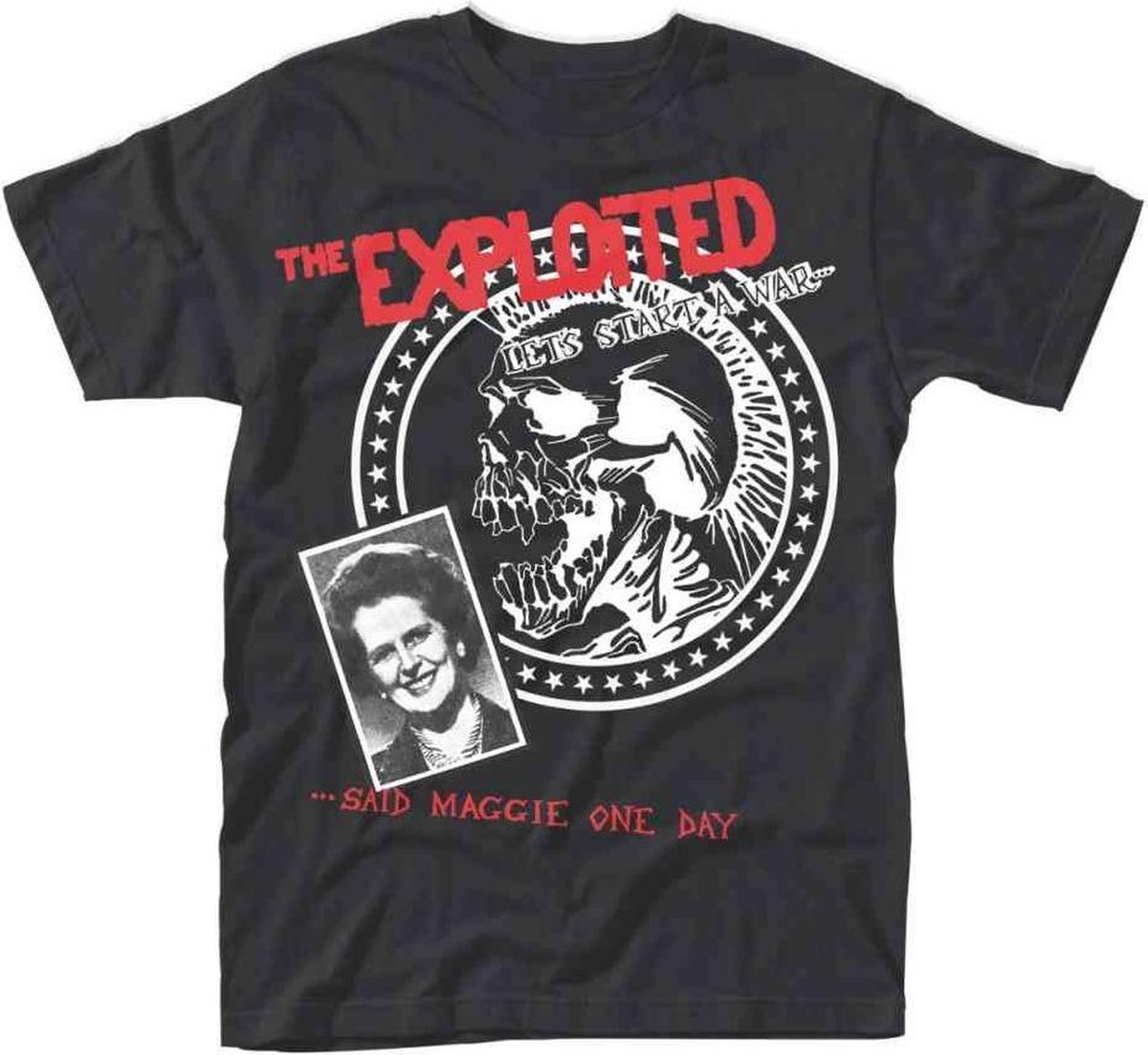 The Exploited Heren Tshirt -XL- Lets Start A War... Said Maggie One Day Zwart