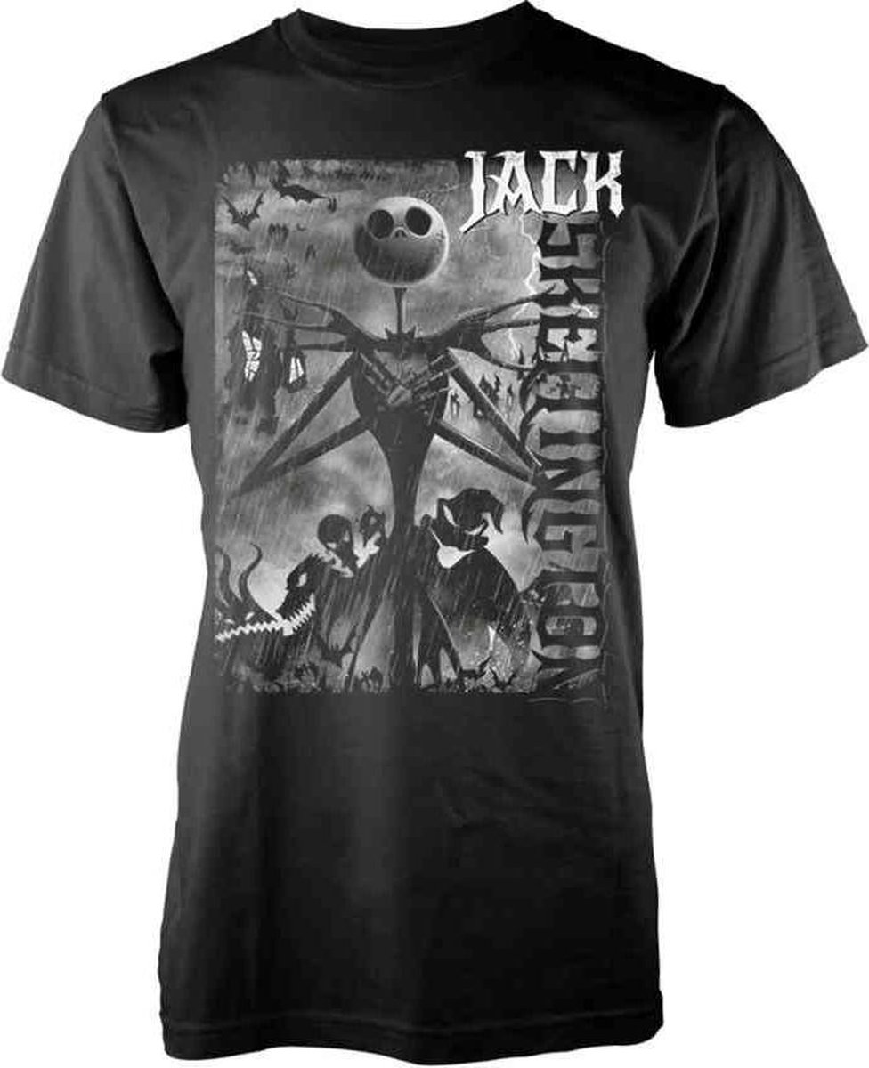 The Nightmare Before Christmas Heren Tshirt -XL- Skellington Zwart