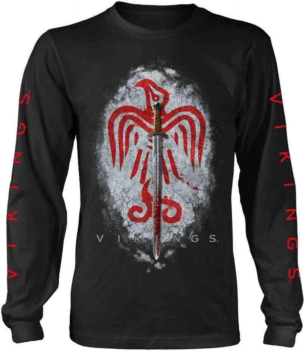 Vikings Longsleeve shirt -XL- Raven Sword Zwart