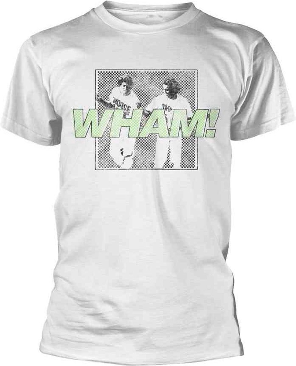 Wham! Heren Tshirt -L- Checkered Wit