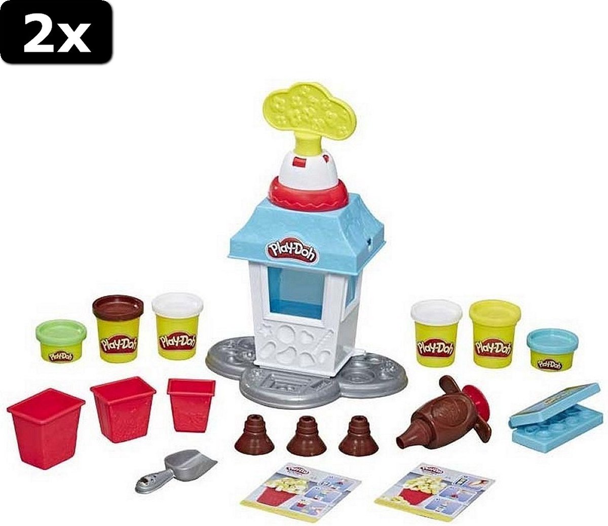 2x Play-Doh Kitchen Creations Popcorn Party + 6 Potjes Klei