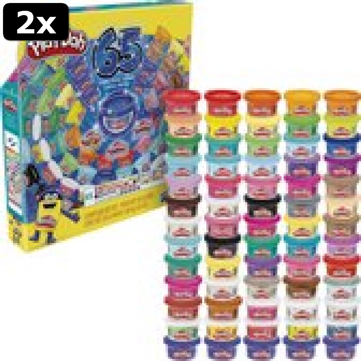 2x Play-Doh Vier Feest 65 Pack - Klei Speelset