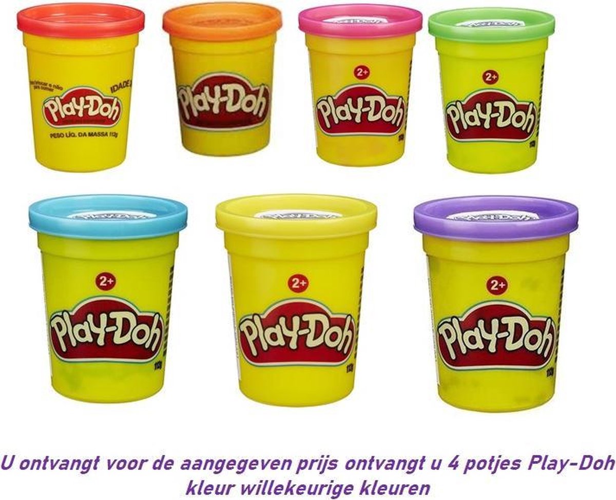 Play-Doh - 4 potjes - Verschillende kleuren - 112 gram - Voordeelbundel