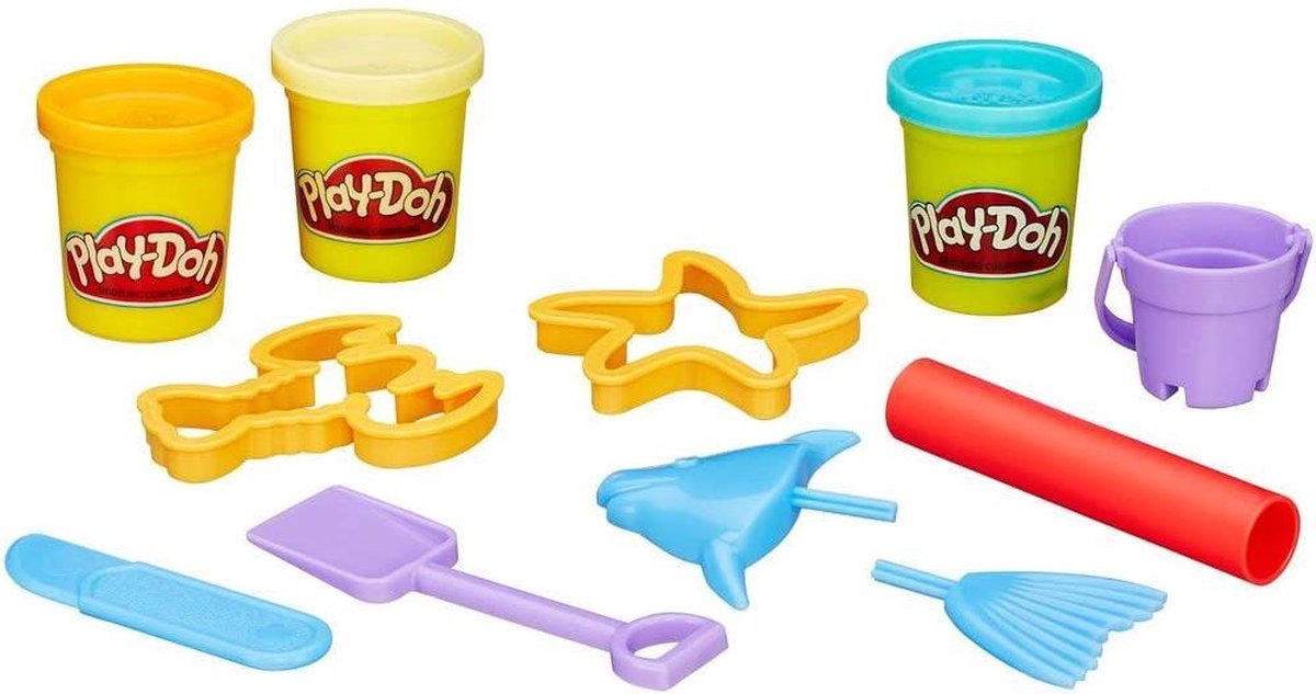 Play-Doh - Beach Bucket kleiset - 3 potjes - Accessoires - 168 gram - Speelset