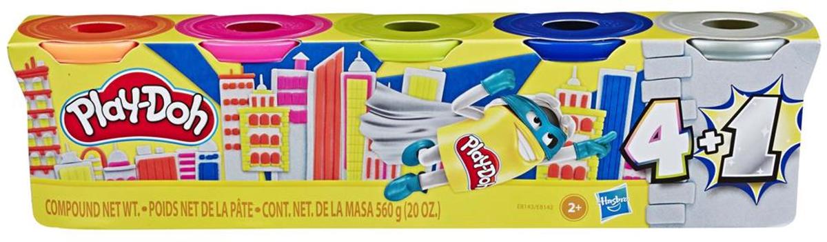 Play-Doh 5 potjes klei - 560 gram - plus zilver