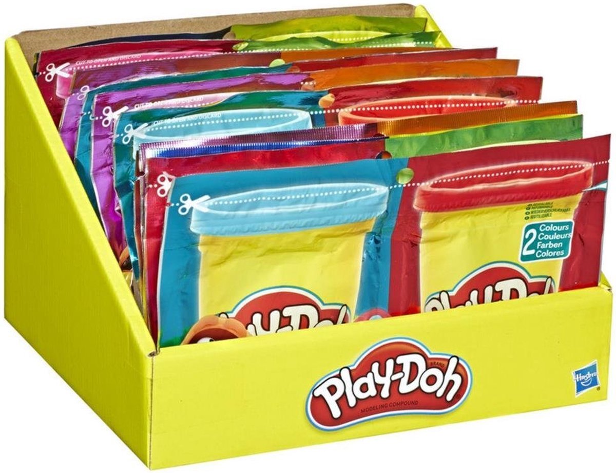 Play-Doh Grab and Go Compound Bag + 2 Kleuren Klei Assorti