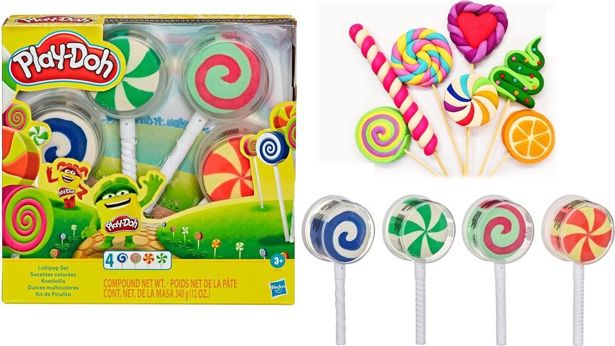 Play-Doh Lollipop Set - 4 stuks - Klei voor kinderen