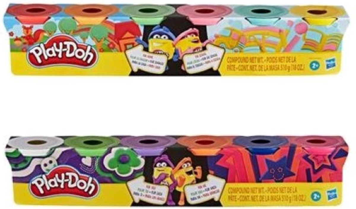 Play-Doh split & share - Dubbelpak - 12 potjes