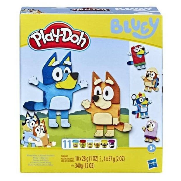 Play-doh Bluey Coffet vermomt zichzelf met 11 potten met modelleringsdeeg