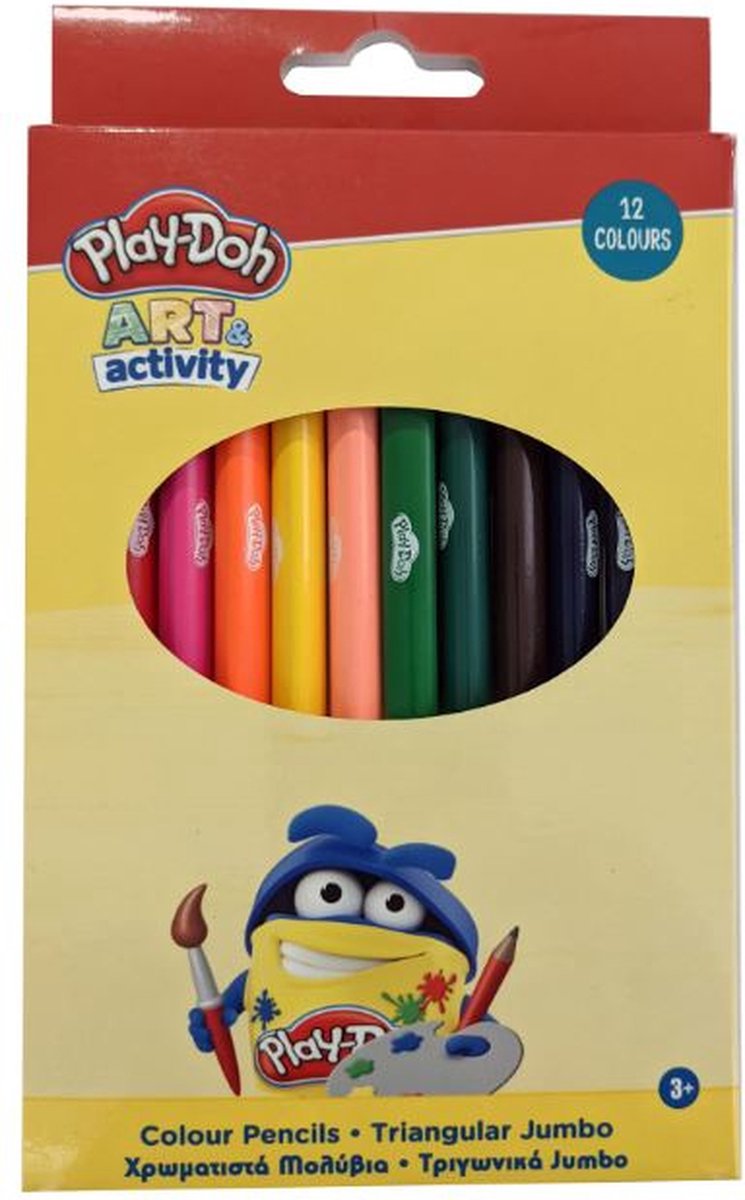 Play-doh Kleurpotloden Art & Activity Jumbo Hout 12 Stuks