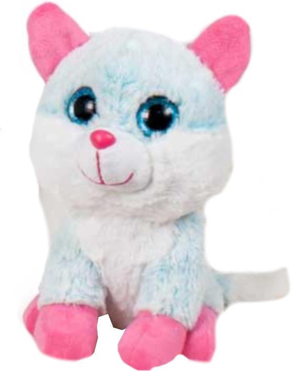 Play By Play Knuffeldier Animal Party Junior 15 Cm Blauw/roze