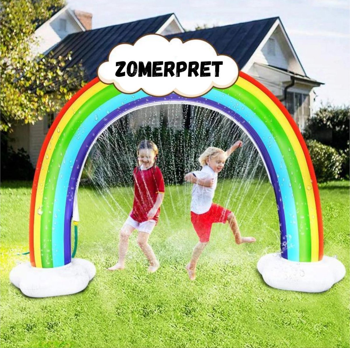 Regenboog Watersproeier - Waterspeelgoed voor kinderen - Waterpret voor Buiten (Aan te sluiten op een tuinslang)